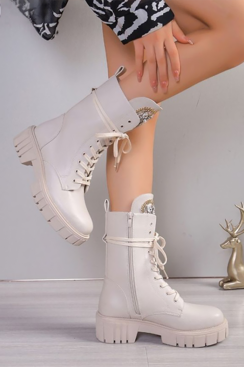 Γυναικεία μποτάκια OLGERMA, Χρώμα: εκρού, IVET.EU - Εκπτώσεις έως -80%