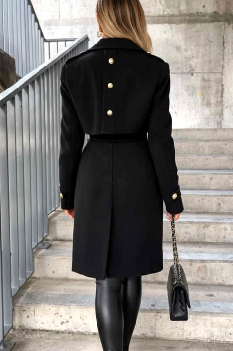 Παλτό MOIFELDA BLACK, Χρώμα: μαύρο, IVET.EU - Εκπτώσεις έως -80%