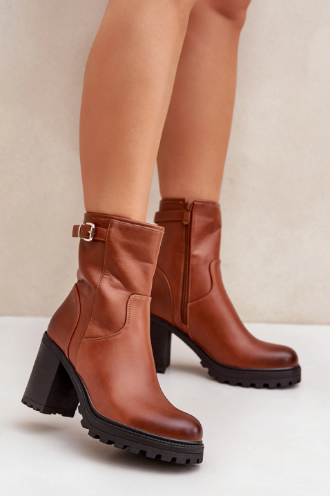 Γυναικεία μποτάκια AMERSILA CAMEL, Χρώμα: ανοιχτό καφέ, IVET.EU - Εκπτώσεις έως -80%