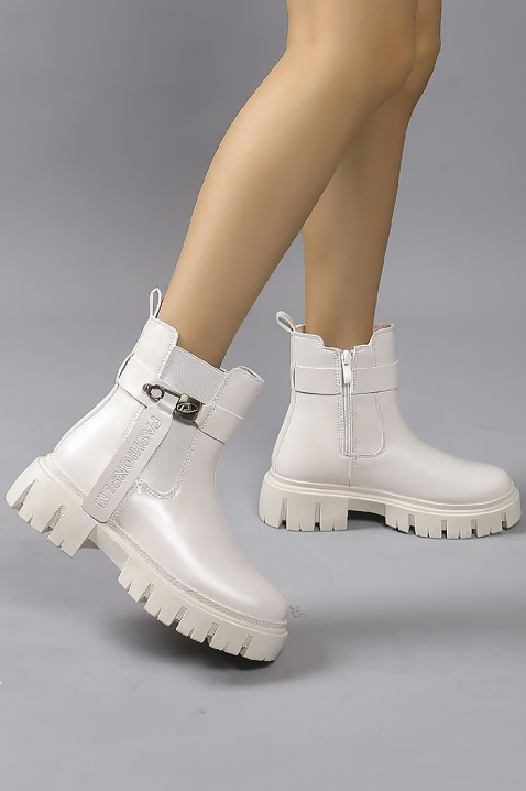 Γυναικεία μποτάκια BRIOGELA, Χρώμα: άσπρο, IVET.EU - Εκπτώσεις έως -80%