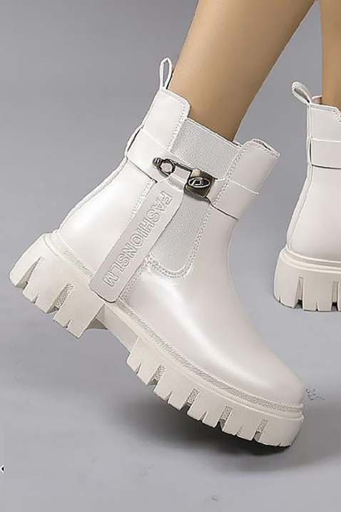 Γυναικεία μποτάκια BRIOGELA, Χρώμα: άσπρο, IVET.EU - Εκπτώσεις έως -80%