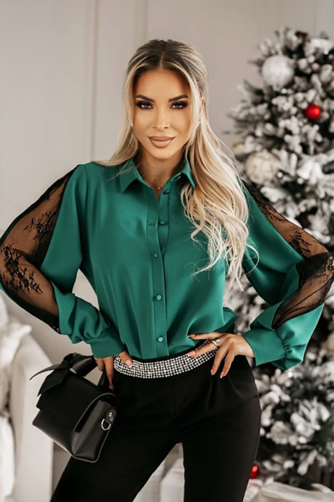 Γυναικείο πουκάμισο ANBIONA GREEN, Χρώμα: πράσινο, IVET.EU - Εκπτώσεις έως -80%