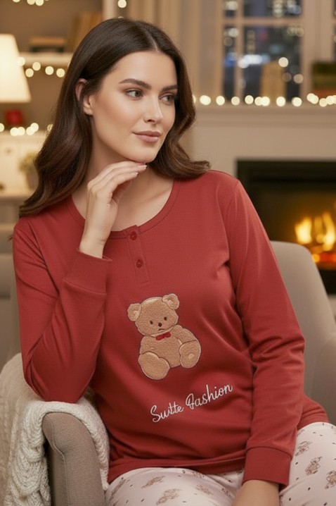 Πιζάμα KARLITTA RED, Χρώμα: κόκκινο, IVET.EU - Εκπτώσεις έως -80%