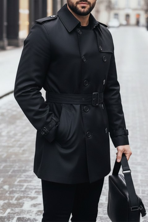 Ανδρική καμπαρντίνα XABELTO, Χρώμα: μαύρο, IVET.EU - Εκπτώσεις έως -80%