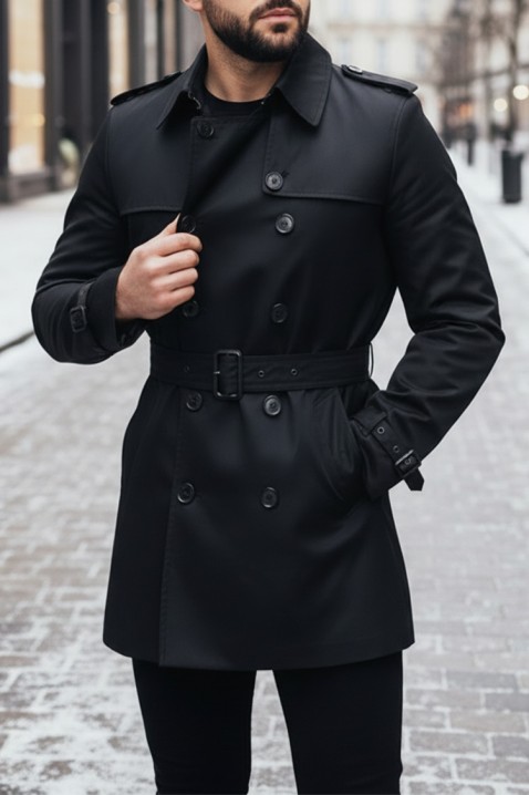 Ανδρική καμπαρντίνα XABELTO, Χρώμα: μαύρο, IVET.EU - Εκπτώσεις έως -80%