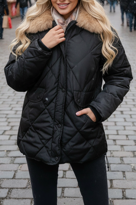 Μπουφάν SLAMENDA BLACK, Χρώμα: μαύρο, IVET.EU - Εκπτώσεις έως -80%