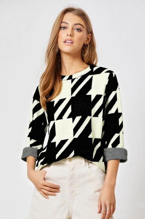 Γυναικεία μπλούζα NORFILMA, Χρώμα: μαύρο και άσπρο, IVET.EU - Εκπτώσεις έως -80%