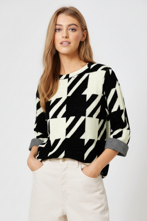 Γυναικεία μπλούζα NORFILMA, Χρώμα: μαύρο και άσπρο, IVET.EU - Εκπτώσεις έως -80%