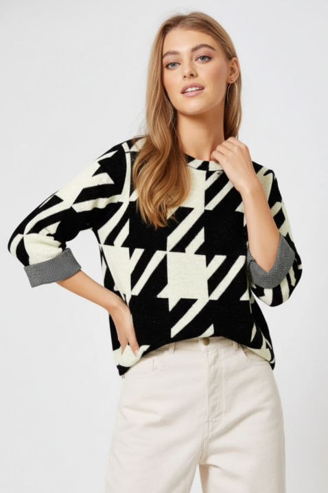 Γυναικεία μπλούζα NORFILMA, Χρώμα: μαύρο και άσπρο, IVET.EU - Εκπτώσεις έως -80%