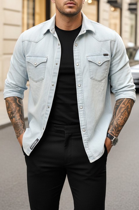 Ανδρικό πουκάμισο TORMER SKY, Χρώμα: Γαλάζιο, IVET.EU - Εκπτώσεις έως -80%