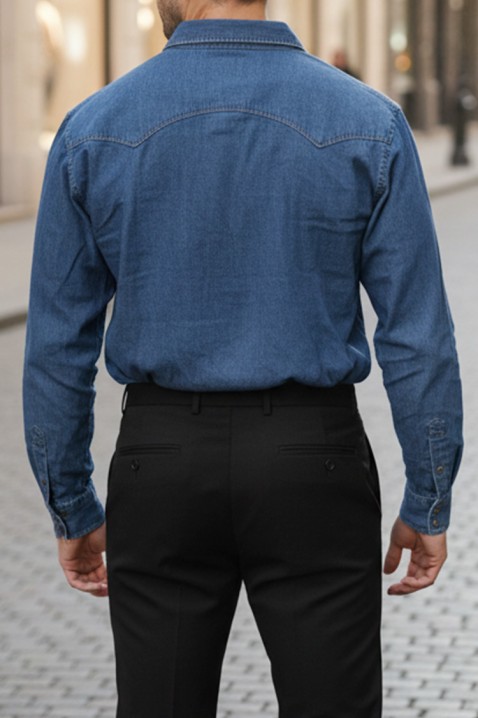 Ανδρικό πουκάμισο TORMER BLUE, Χρώμα: μπλε, IVET.EU - Εκπτώσεις έως -80%