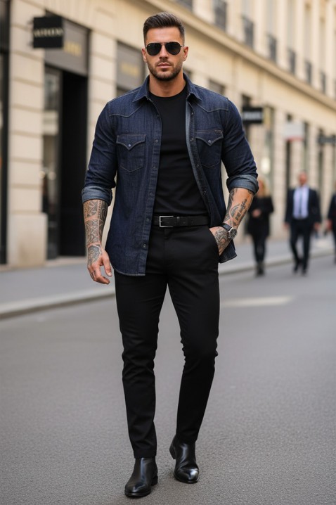 Ανδρικό πουκάμισο TORMER INDIGO, Χρώμα: λουλακί, IVET.EU - Εκπτώσεις έως -80%