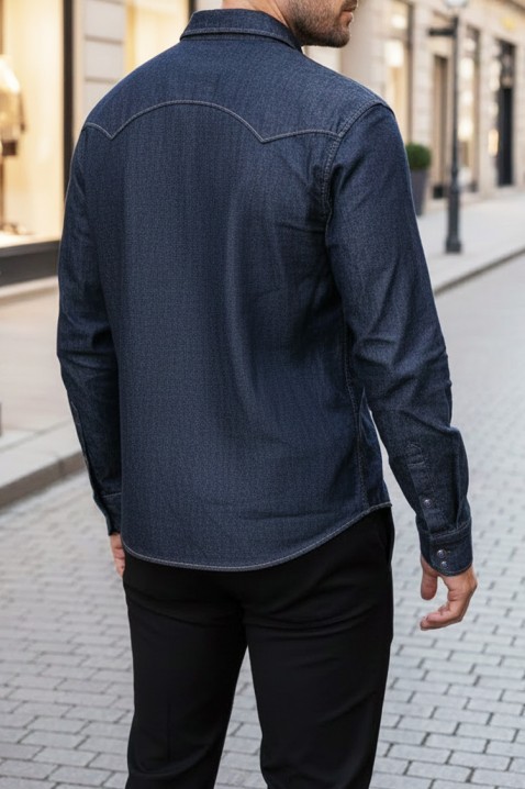 Ανδρικό πουκάμισο TORMER INDIGO, Χρώμα: λουλακί, IVET.EU - Εκπτώσεις έως -80%