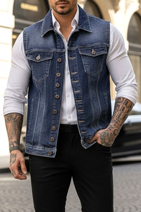 Ανδρικό γιλέκο REFERO BLUE, Χρώμα: μπλε, IVET.EU - Εκπτώσεις έως -80%