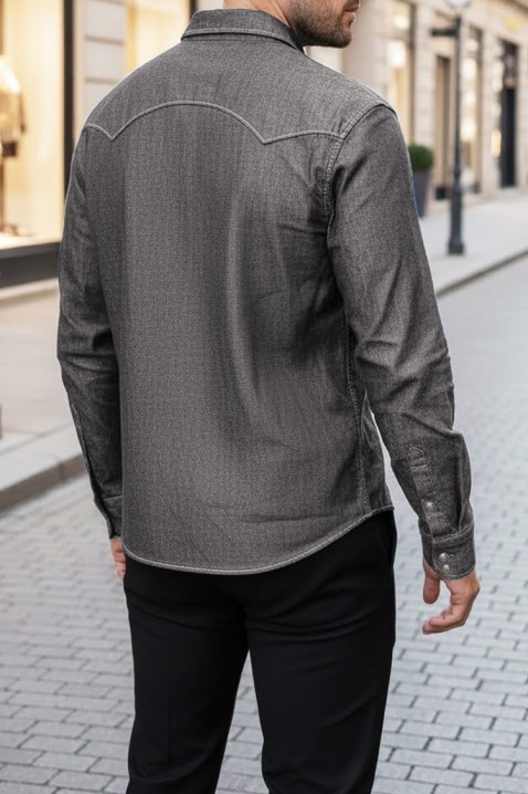 Ανδρικό πουκάμισο TORMER GREY, Χρώμα: σκούρο μπλε, IVET.EU - Εκπτώσεις έως -80%