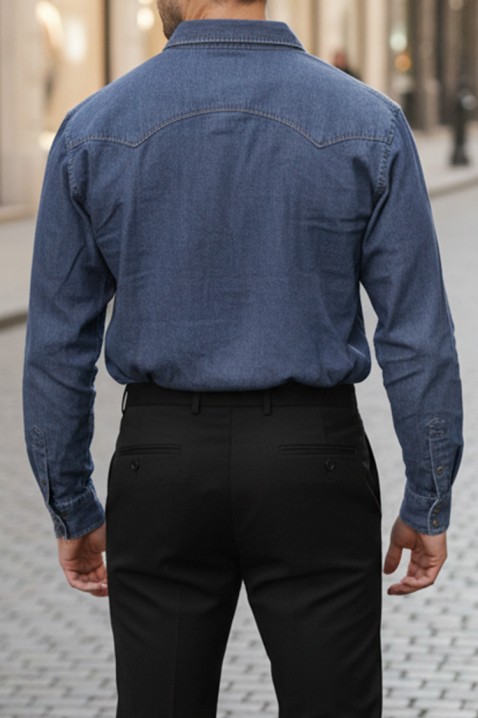 Ανδρικό πουκάμισο TORMER NAVY, Χρώμα: σκούρο μπλε, IVET.EU - Εκπτώσεις έως -80%