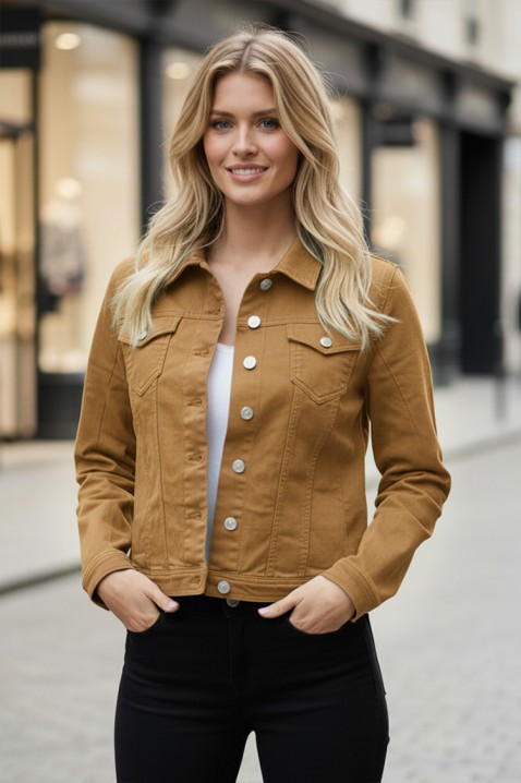 Τζιν μπουφάν KALBA CAMEL, Χρώμα: ανοιχτό καφέ, IVET.EU - Εκπτώσεις έως -80%