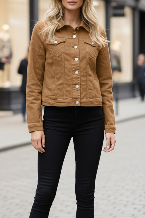 Τζιν μπουφάν KALBA CAMEL, Χρώμα: ανοιχτό καφέ, IVET.EU - Εκπτώσεις έως -80%