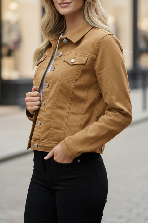 Τζιν μπουφάν KALBA CAMEL, Χρώμα: ανοιχτό καφέ, IVET.EU - Εκπτώσεις έως -80%