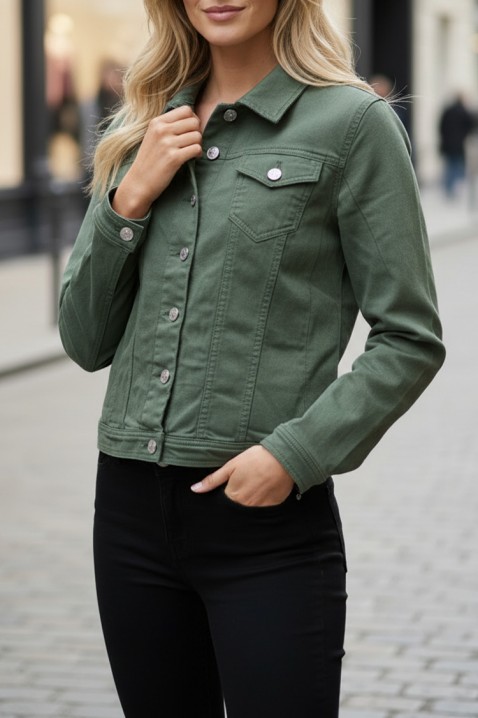 Τζιν μπουφάν KALBA KHAKI, Χρώμα: χακί, IVET.EU - Εκπτώσεις έως -80%