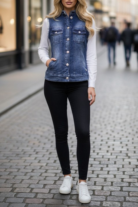 Γιλέκο FALZENA NAVY, Χρώμα: σκούρο μπλε, IVET.EU - Εκπτώσεις έως -80%