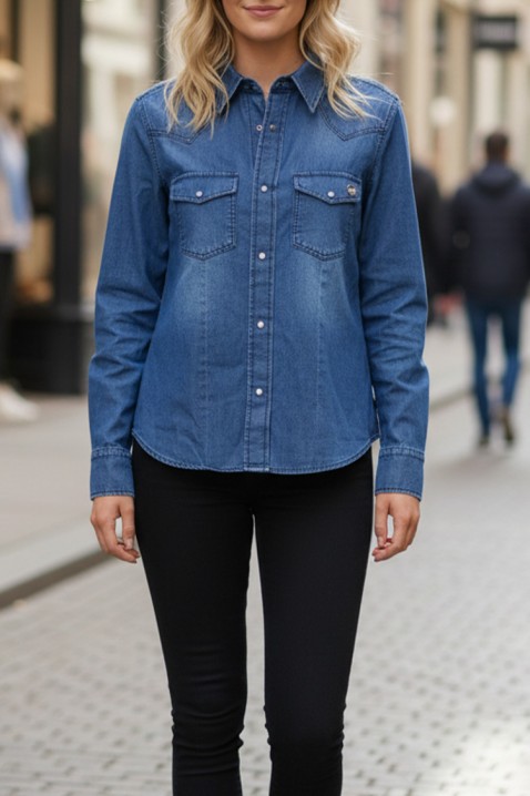 Γυναικείο πουκάμισο TOFEZA, Χρώμα: μπλε, IVET.EU - Εκπτώσεις έως -80%