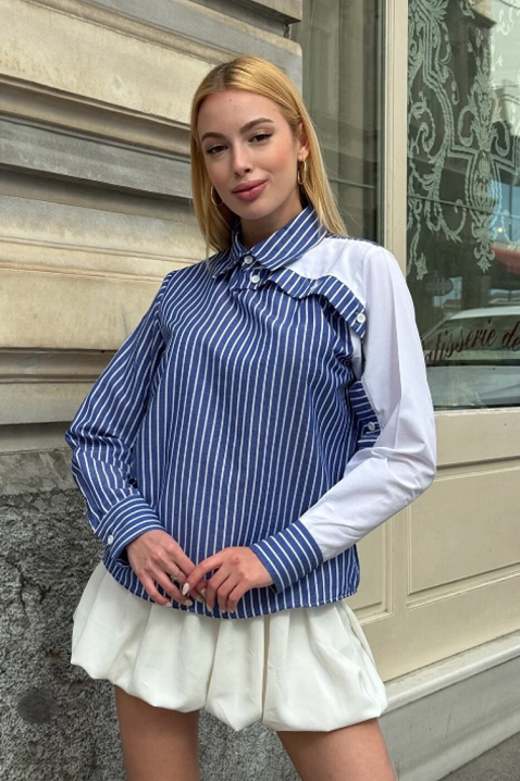 Γυναικείο πουκάμισο RAGLENZA, Χρώμα: μπλε, IVET.EU - Εκπτώσεις έως -80%