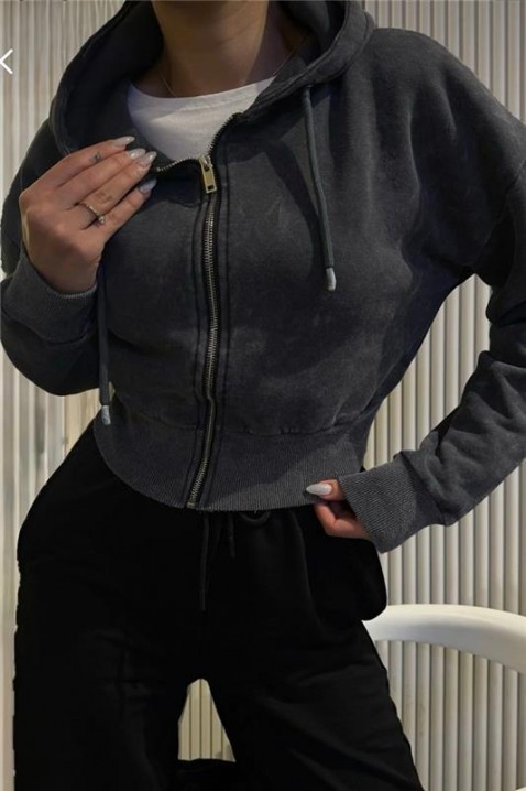 Φούτερ GRAFELZA, Χρώμα: γραφίτης, IVET.EU - Εκπτώσεις έως -80%