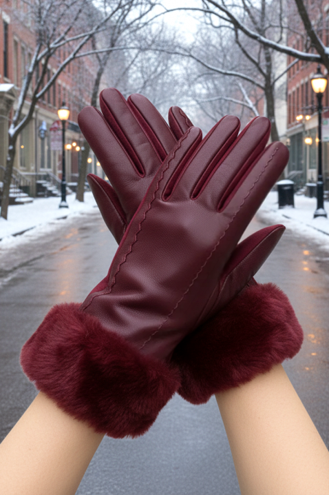 Γυναικεία γάντια POLIARZA BORDO, Χρώμα: μπορντό, IVET.EU - Εκπτώσεις έως -80%