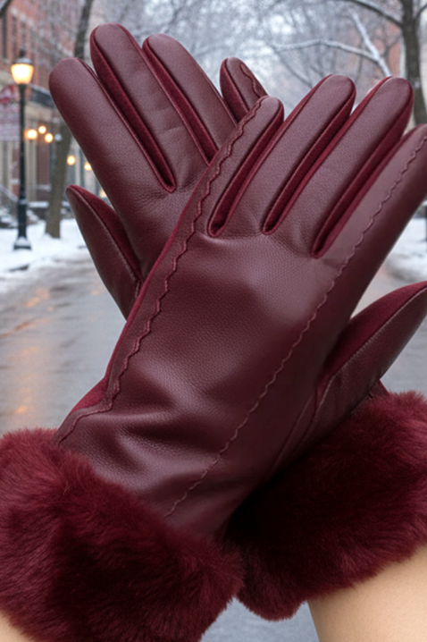 Γυναικεία γάντια POLIARZA BORDO, Χρώμα: μπορντό, IVET.EU - Εκπτώσεις έως -80%