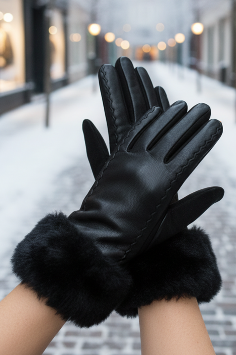 Γυναικεία γάντια POLIARZA BLACK, Χρώμα: μαύρο, IVET.EU - Εκπτώσεις έως -80%