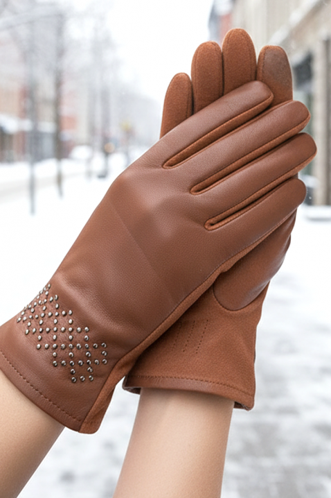 Γυναικεία γάντια VAKALZA CAMEL, Χρώμα: ανοιχτό καφέ, IVET.EU - Εκπτώσεις έως -80%