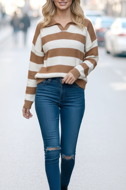 Πουλόβερ SARLANZA, Χρώμα: ανοιχτό καφέ, IVET.EU - Εκπτώσεις έως -80%