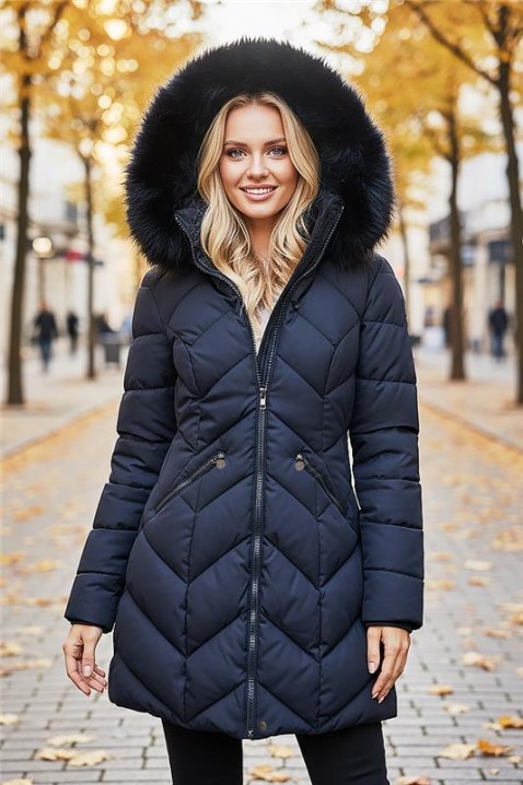 Μπουφάν CHIPARZA NAVY, Χρώμα: σκούρο μπλε, IVET.EU - Εκπτώσεις έως -80%