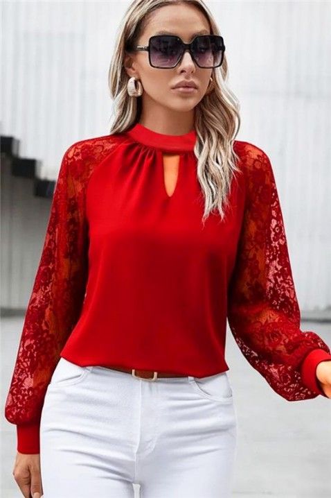 Γυναικεία μπλούζα BRENDOLZA RED, Χρώμα: κόκκινο, IVET.EU - Εκπτώσεις έως -80%