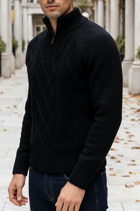 Ανδρικό πουλόβερ MOXORO BLACK, Χρώμα: μαύρο, IVET.EU - Εκπτώσεις έως -80%