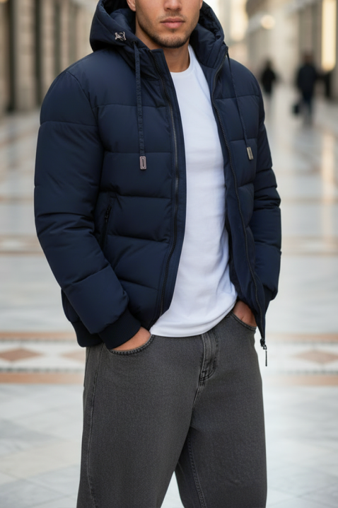 Ανδρικό μπουφάν MAXRONO, Χρώμα: σκούρο μπλε, IVET.EU - Εκπτώσεις έως -80%