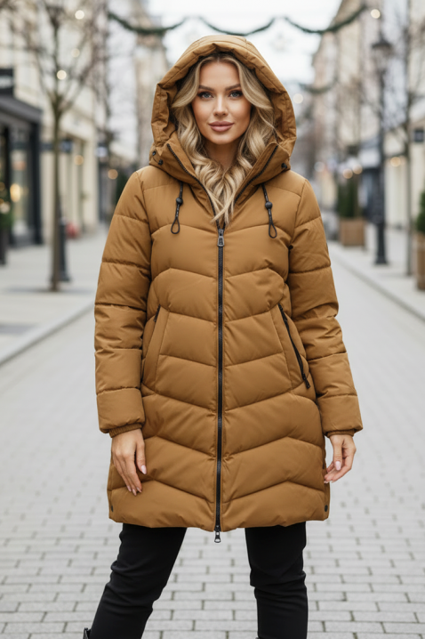 Μπουφάν KLAMILDA, Χρώμα: ανοιχτό καφέ, IVET.EU - Εκπτώσεις έως -80%