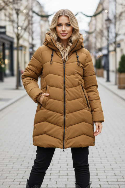 Μπουφάν KLAMILDA, Χρώμα: ανοιχτό καφέ, IVET.EU - Εκπτώσεις έως -80%