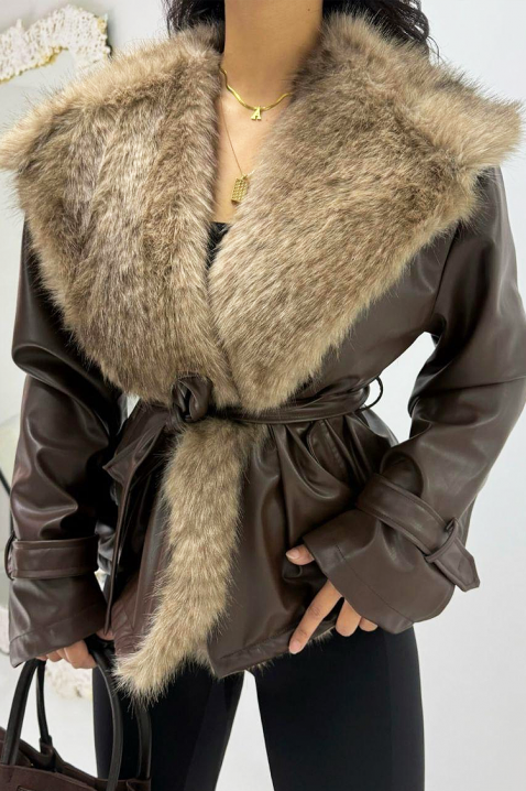 Μπουφάν DEMITRA, Χρώμα: καφέ, IVET.EU - Εκπτώσεις έως -80%