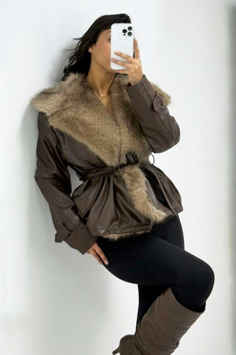 Μπουφάν DEMITRA, Χρώμα: καφέ, IVET.EU - Εκπτώσεις έως -80%