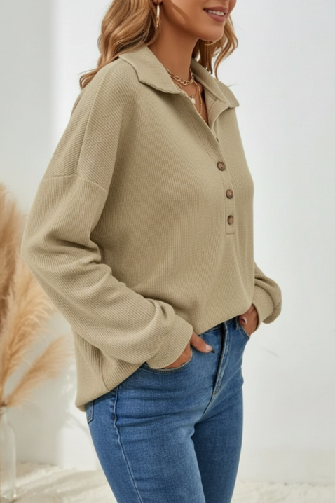 Γυναικεία μπλούζα RIPRELZA BEIGE, Χρώμα: μπεζ, IVET.EU - Εκπτώσεις έως -80%