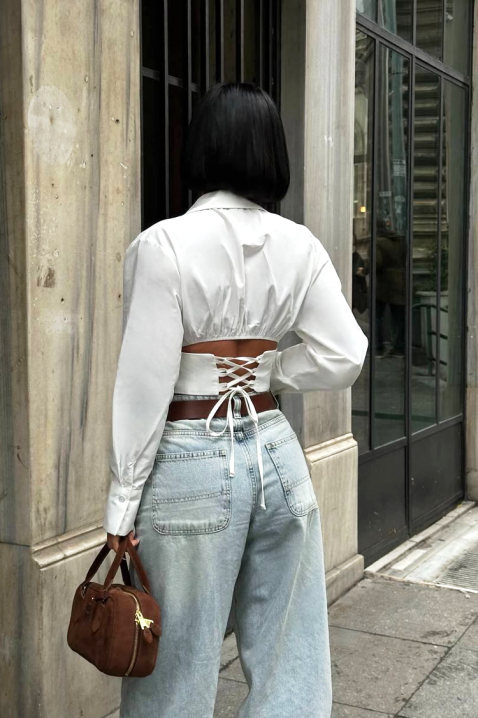 Γυναικείο πουκάμισο BANSOLTA WHITE, Χρώμα: άσπρο, IVET.EU - Εκπτώσεις έως -80%