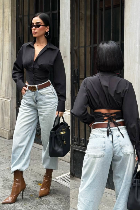 Γυναικείο πουκάμισο BANSOLTA BLACK, Χρώμα: μαύρο, IVET.EU - Εκπτώσεις έως -80%