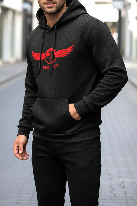 Ανδρικό φούτερ MIKELO, Χρώμα: μαύρο, IVET.EU - Εκπτώσεις έως -80%