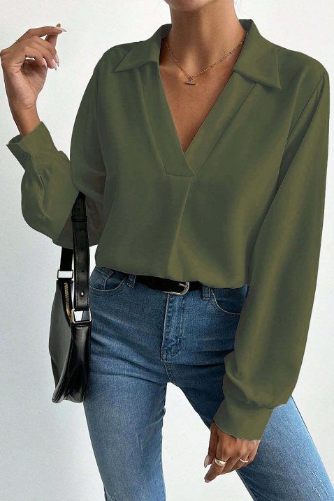 Γυναικεία μπλούζα MIOHEZA KHAKI, Χρώμα: χακί, IVET.EU - Εκπτώσεις έως -80%