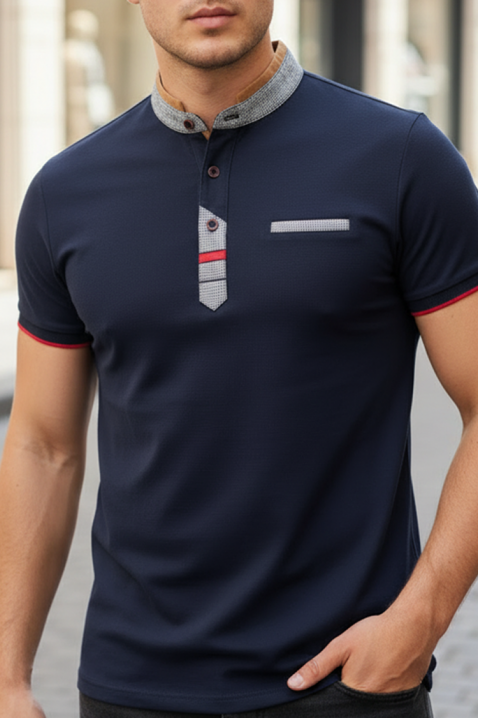 Ανδρικό μπλουζάκι MAGZO NAVY, Χρώμα: σκούρο μπλε, IVET.EU - Εκπτώσεις έως -80%