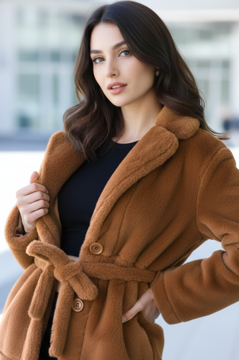 Παλτό DOLEZIMA BROWN, Χρώμα: καφέ, IVET.EU - Εκπτώσεις έως -80%