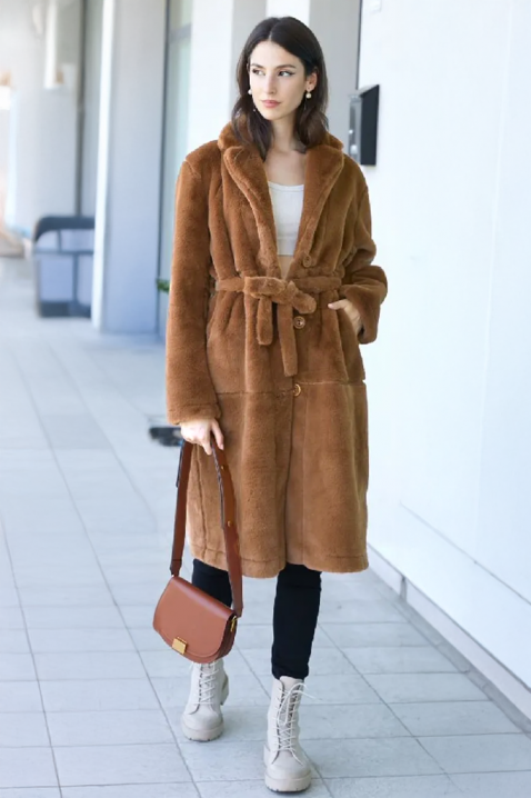 Παλτό DOLEZIMA BROWN, Χρώμα: καφέ, IVET.EU - Εκπτώσεις έως -80%