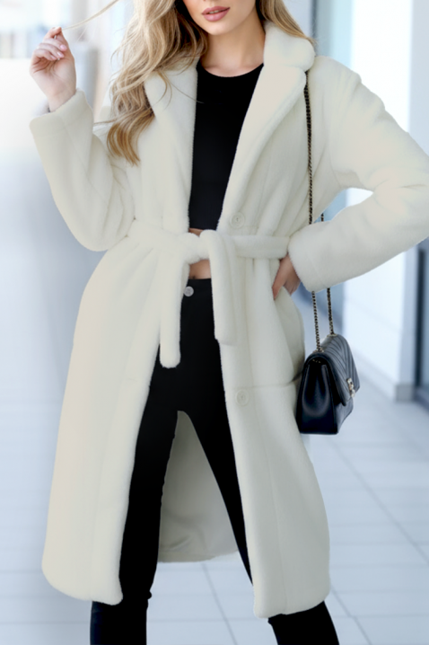 Παλτό DOLEZIMA WHITE, Χρώμα: άσπρο, IVET.EU - Εκπτώσεις έως -80%